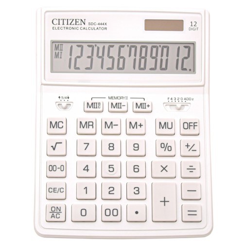 Калькулятор настольный Citizen SDC-444X 12-разрядный белый 204х155х33 мм