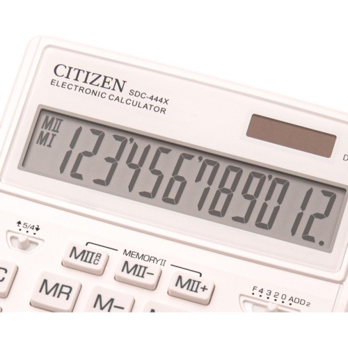 Калькулятор настольный Citizen SDC-444X 12-разрядный белый 204х155х33 мм