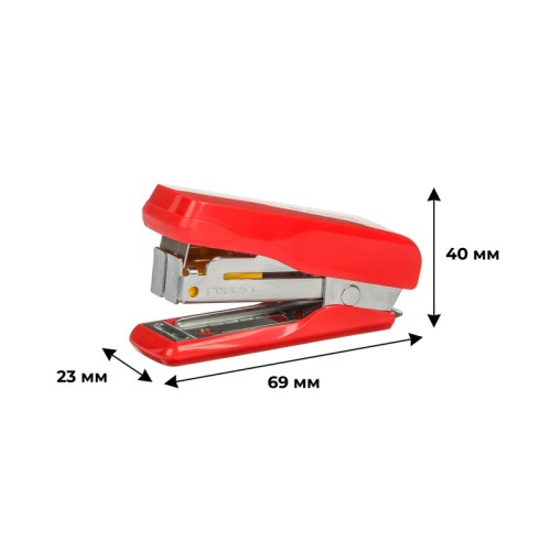 Степлер-мини Комус MSR2420 до 20 листов красный (скобы № 24/6, 26/6, с антистеплером)