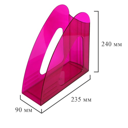 Лоток вертикальный для бумаг 90 мм Attache Bright Colours прозрачный фиолетовый
