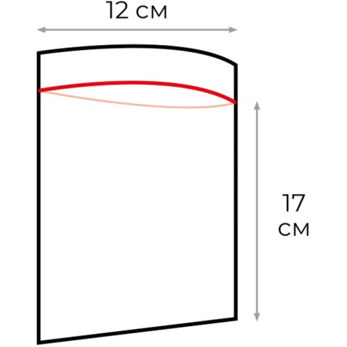 Пакет с замком zip-lock ПВД 12x17 см 60 мкм (100 штук в упаковке)