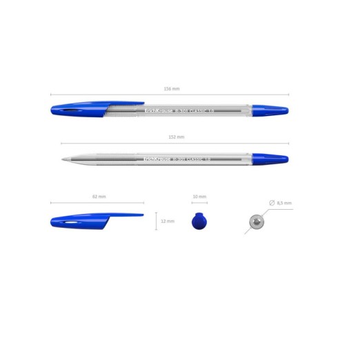 Ручка шариковая неавтоматическая Erich Krause R-301 Classic Stick синяя (толщина линии 0.5 мм)