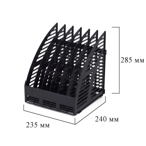 Лоток вертикальный для бумаг 240 мм Attache пластиковый черный 6 отделений