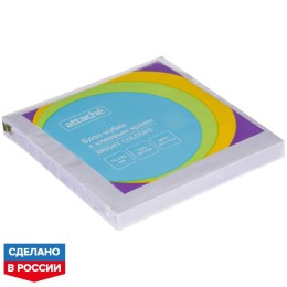 Стикеры Attache Bright Colours 76х76 мм пастельные фиолетовые (1 блок,100 листов)