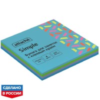 Стикеры Attache Simple Акварельная радуга 76x76 мм неоновые 4 цвета (1 блок, 100 листов)