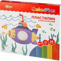 Пластилин классический №1 School ColorPics 24 цв 480 г, со стеком, картон