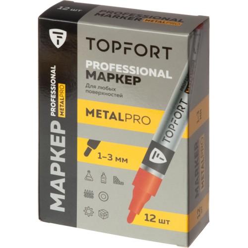 Маркер промышленный TOPFORT MetalPro для универсальной маркировки красный (1-3 мм)