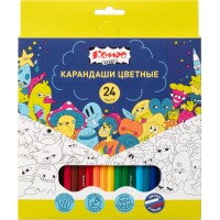 Карандаши цветные Комус Класс Максики 24 цвета шестигранные 