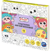 Пластилин мягкий восковой Комус Класс Миники 12 цв/наб, 180 г, со стеком