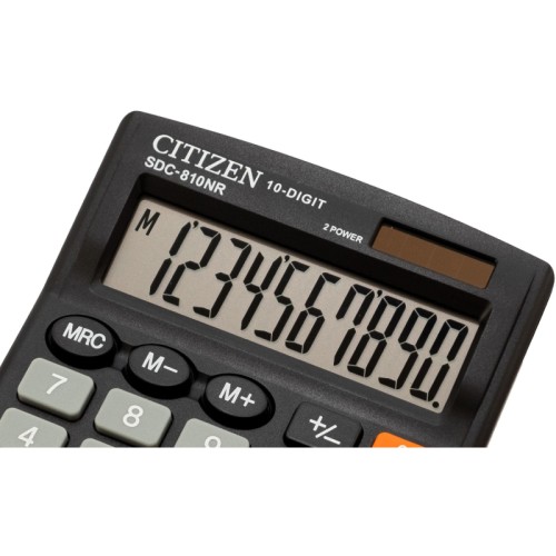 Калькулятор настольный Citizen SDC-810NR 10-разрядный черный 124x102x25 мм