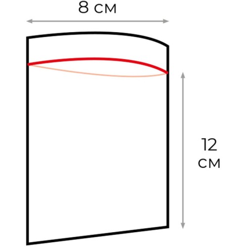 Пакет с замком zip-lock ПВД 8x12 см 32 мкм (100 штук в упаковке)