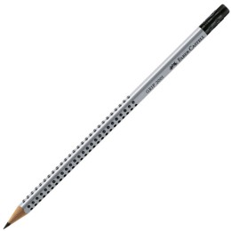 Карандаш чернографитный деревянный В с ластиком Faber-Castell GRIP 2001 заточенный трехгранный