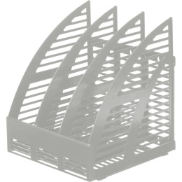 Лоток вертикальный для бумаг 240 мм Attache пластиковый серый скругленный 3 отделения