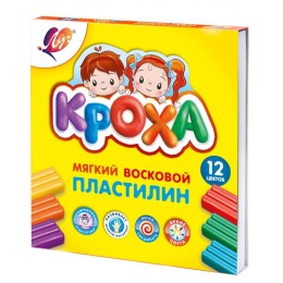 Пластилин восковой Кроха 12 цветов 180 г