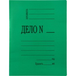 Скоросшиватель картонный Дело № А4 до 200 листов зеленый (плотность 360 г/кв.м)