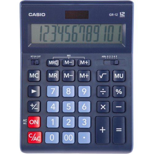 Калькулятор настольный Casio GR-12-BU 12-разрядный синий 209х155х34 мм