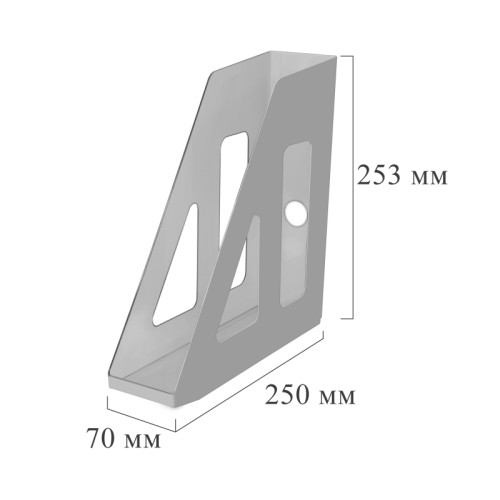 Лоток вертикальный для бумаг 70 мм Attache пластиковый серый