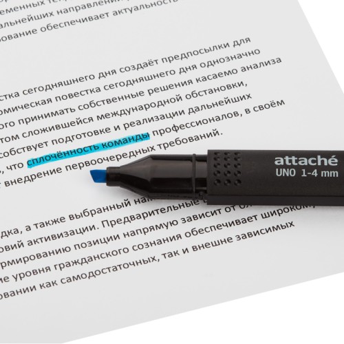 Текстовыделитель Attache Economy Uno синий (толщина линии 1-4 мм)