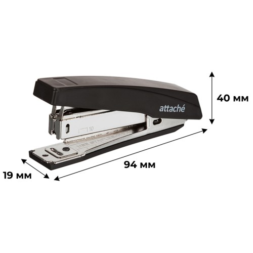 Степлер Attache Economy до 10 листов черный (скобы № 10, с антистеплером)