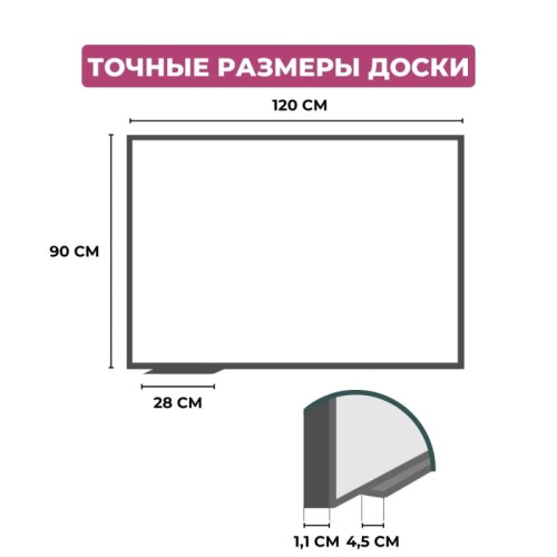 Доска магнитно-маркерная 90х120 см Attache Economy Classic лак (пластиковая рама)