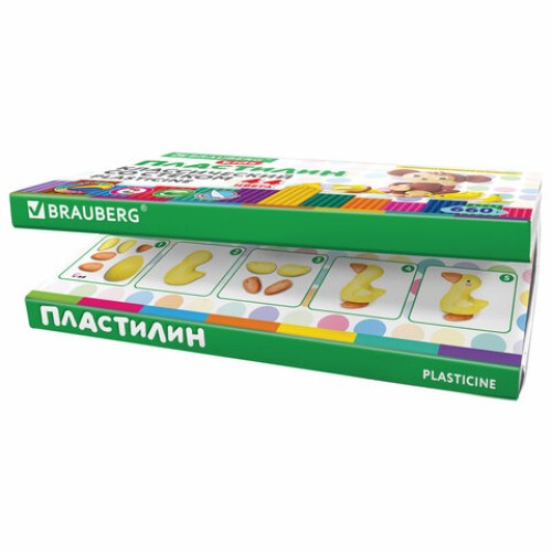 Пластилин классический BRAUBERG KIDS, 44 цвета, 660 грамм, стек, ВЫСШЕЕ КАЧЕСТВО, 106679