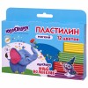 Пластилин мягкий ЮНЛАНДИЯ "ЮНЫЙ ВОЛШЕБНИК", 12 цветов 180 г, СО СТЕКОМ, ВЫСШЕЕ КАЧЕСТВО, европодвес, 106439