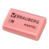 Ластик BRAUBERG "Pastel", 37х24х11мм, ассорти пастельных цветов, экологичный ПВХ, 229582