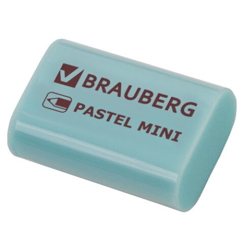 Ластик BRAUBERG "Pastel Mini", 27х18х10 мм, ассорти пастельных цветов, экологичный ПВХ, 229581