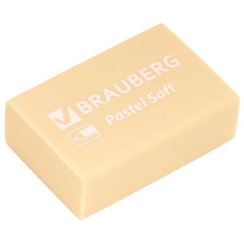 Ластики BRAUBERG "Pastel Soft" НАБОР 12 шт., размер ластика 31х20х10 мм, экологичный ПВХ, 229598