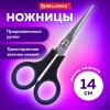 Ножницы BRAUBERG "Soft Grip", 140 мм, черно-синие, резиновые вставки, 3-х сторонняя заточка, 230760