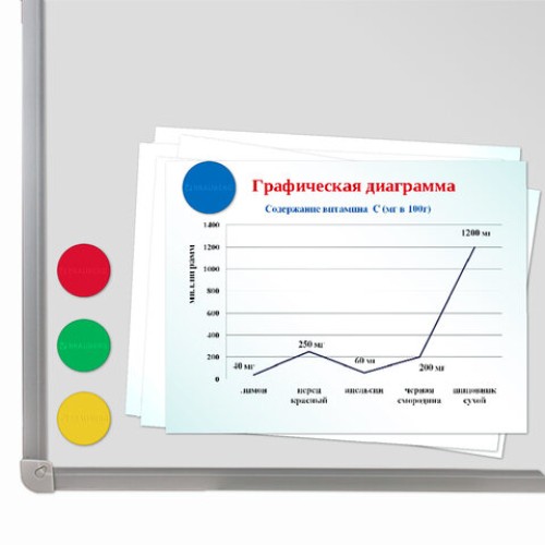 Магниты МОЩНЫЕ 40 мм (БОЛЬШОГО ДИАМЕТРА), НАБОР 4 шт., ассорти, BRAUBERG "SUPER", 237480