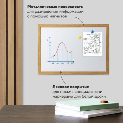 Доска магнитно-маркерная А3, 342х484 мм, ГАРАНТИЯ 10 ЛЕТ, BRAUBERG, 231994