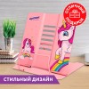 Подставка для книг и учебников ЮНЛАНДИЯ "Neon Unicorn", регулируемый наклон, металлическая, 237575