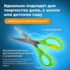 Ножницы ПИФАГОР, 130 мм, с усилителем, линейкой, зеленые, в картонной упаковке с европодвесом, 236857