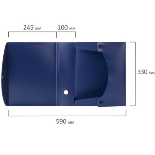 Короб архивный (330х245 мм), 100 мм, пластик, разборный, до 900 листов, синий, 0,9 мм, BRAUBERG "Energy", 235375