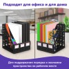 Лоток вертикальный для бумаг BRAUBERG "MAXI Plus", 240 мм, 6 отделений, сетчатый, сборный, черный, 237015