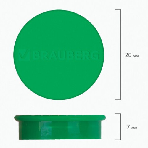Магниты МОЩНЫЕ 20 мм (МАЛОГО ДИАМЕТРА), НАБОР 6 шт., ассорти, BRAUBERG "SUPER", 237477