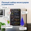 Доска на холодильник магнитно-меловая 58х36 см с мелками, магнитом и салфеткой, BRAUBERG, 237845