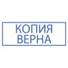 Штамп стандартный "КОПИЯ ВЕРНА" В РАМКЕ, оттиск 38х14 мм, синий, TRODAT IDEAL 4911 DB-3.45, 161491