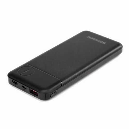 Аккумулятор внешний 10000 mAh SONNEN POWERBANK K701PD БЫСТРАЯ ЗАРЯДКА, 2USB, литий-полимерный, 263031