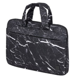 Сумка портфель BRAUBERG STYLE с отделением для ноутбука 13-14", 3 кармана, "Marble", черная, 26х36х3 см, 270835