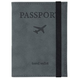 Обложка для паспорта с карманами и резинкой, мягкая экокожа, "PASSPORT", серая, BRAUBERG, 238203