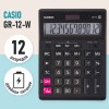 Калькулятор настольный CASIO GR-12-W (209х155 мм), 12 разрядов, двойное питание, черный, европодвес, GR-12-W-EP