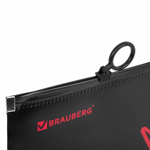 Папка для тетрадей BRAUBERG А4, 1 отделение, пластик, на zip-lock-молнии, "Danger", 272105