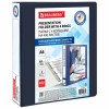 Папка ПАНОРАМА на 4 кольцах, ПРОЧНАЯ, картон/ПВХ, BRAUBERG "Office", СИНЯЯ, 65 мм, до 400 листов, 271851