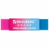 Ластик полупрозрачный BRAUBERG "GRADE", 60x15x10 мм, картонный держатель, цвет ассорти, 271997