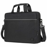 Сумка портфель BRAUBERG PRACTICAL с отделением для ноутбука 15,6", Grey line, черная, 29х40х7 см, 272604