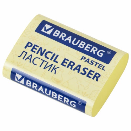 Ластики BRAUBERG PASTEL MAXI НАБОР 3 штуки, размер ластика 44х32х13 мм, упаковка блистер, 271345