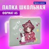 Папка для тетрадей BRAUBERG А5, 1 отделение, полиэстер, на молнии, с ручкой, "Anime friends", 272202