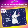 Папка для труда на молнии ЮНЛАНДИЯ А4, 1 отделение, откидная планка, органайзер, "Fluffy tail", 272220